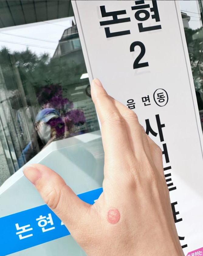 배우 김규리 사전투표 인증샷 /사진=인스타그램