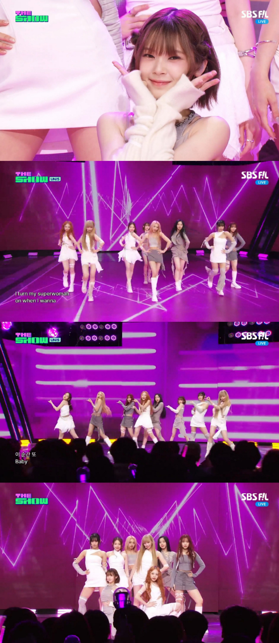 그룹 유니스./사진=SBS M, SBS FiL '더쇼' 방송 캡처