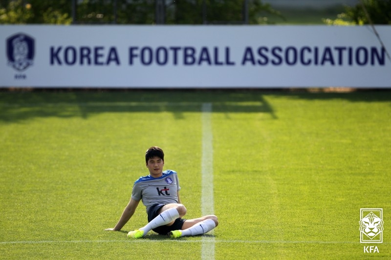 국가대표팀 훈련 중 기성용. /사진제공=대한축구협회