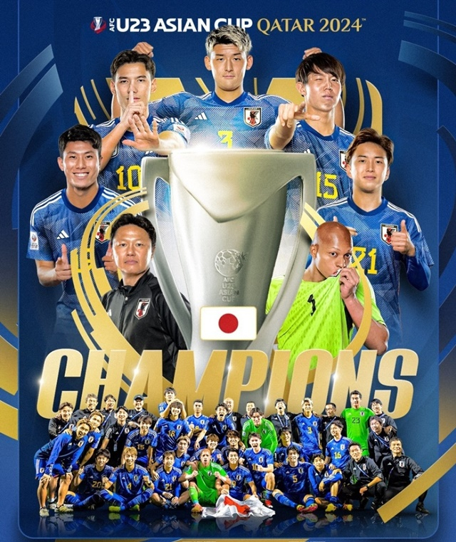 우승을 차지한 일본. /사진=AFC SNS