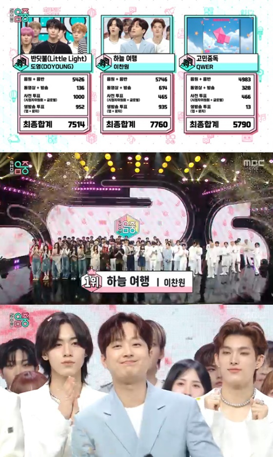 이찬원 1위/사진=MBC 쇼! 음악중심