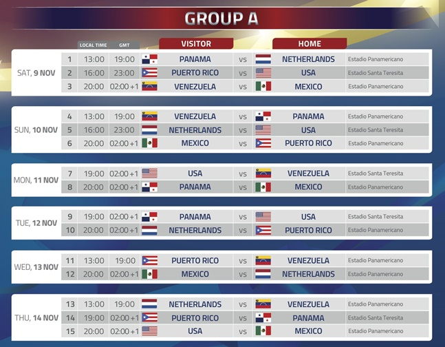 2024 프리미어12 A조 일정. /사진=WBSC 홈페이지