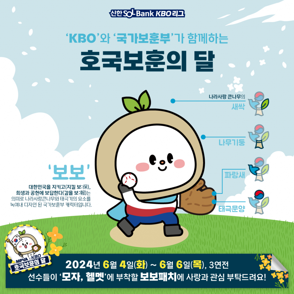 '보보' 패치 부착 관련 이미지. /그래픽=KBO 제공