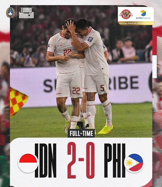 최종 스코어. /사진=인도네시아 축구협회 SNS