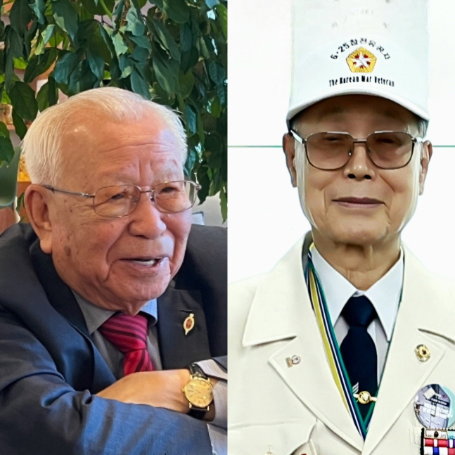 18일 두산과 NC 경기에서 시구와 시타를 맡을 625 한국전쟁 참전유공자 표용은씨(왼쪽부터)와 최은석씨. /사진=두산 베어스 제공