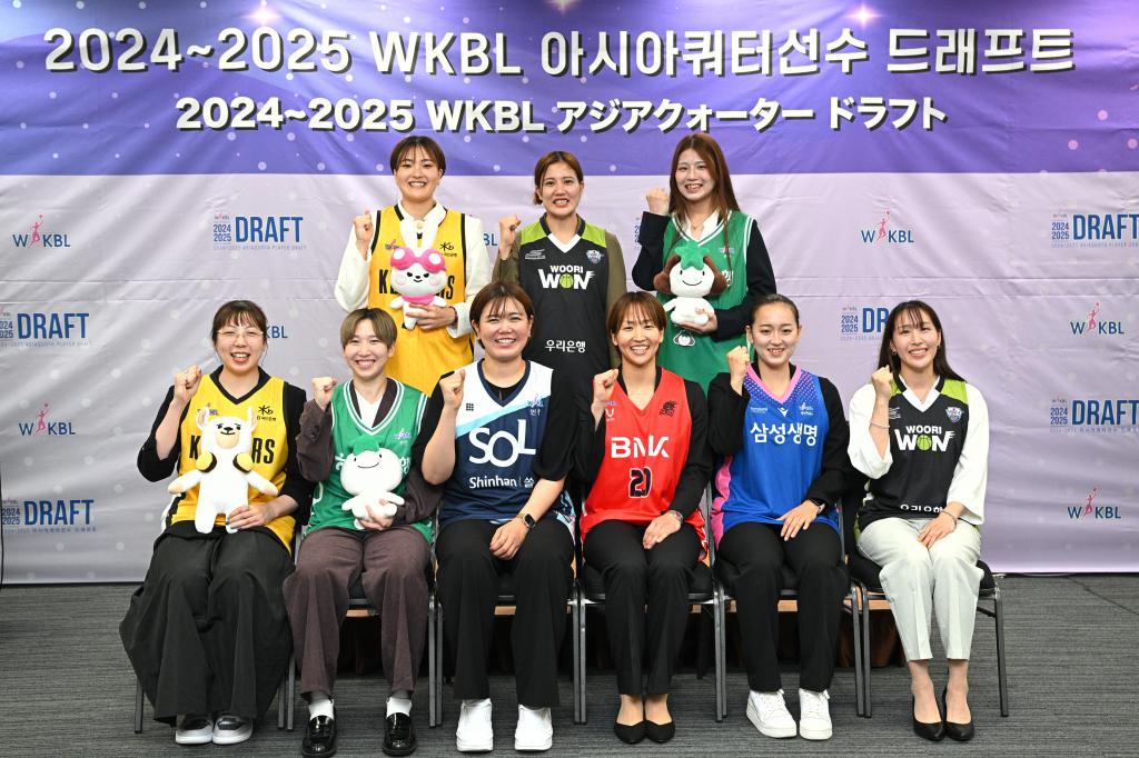 WKBL 아시아쿼터선수 드래프트 트라이아웃 단체사진. /사진=WKBL 제공