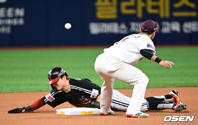 LG 박해민(왼쪽).