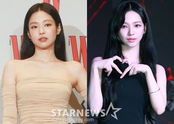왼쪽부터 블랙핑크 제니, 에스파 카리나 /사진=스타뉴스
