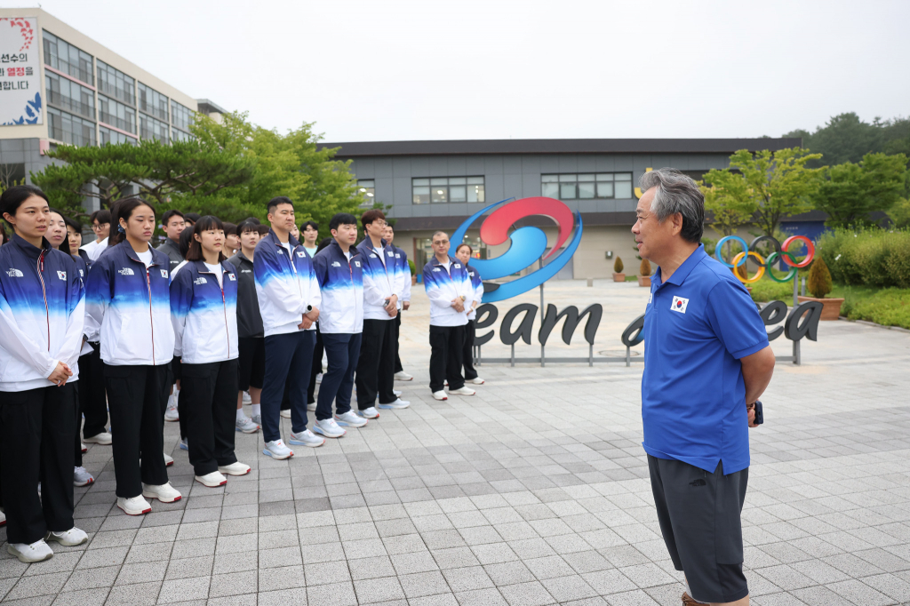 2024 파리 하계올림픽대회 대한민국 선수단 첫 출국 환송회 모습. /사진=대한체육회 제공