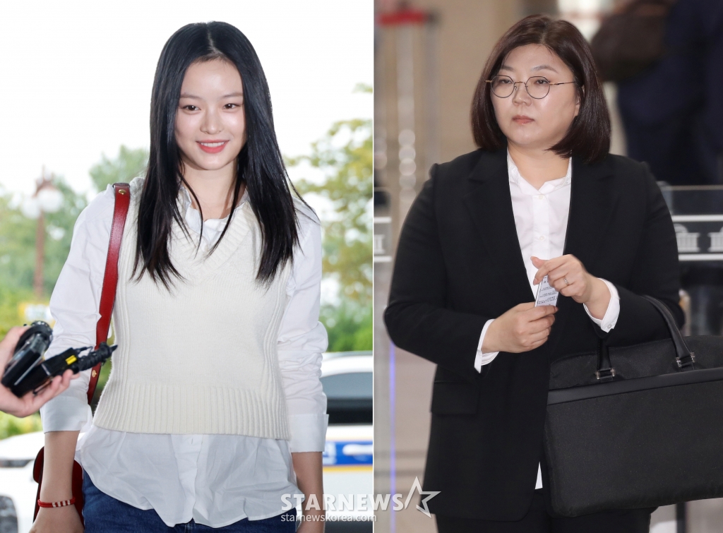 (서울=뉴스1) 이광호 기자,안은나 기자 = 그룹 뉴진스의 하니(왼쪽)와 김주영 어도어 대표가 15일 오후 서울 여의도 국회 환경노동위원회에서 열린 경제사회노동위원회, 중앙노동위원회, 최저임금위원회 등에 대한 국정감사에 각각 참고인, 증인으로 출석하기 위해 본청으로 들어서고 있다. 2024.10.15/뉴스1 Copyright (C) 뉴스1. All rights reserved. 무단 전재 및 재배포, AI학습 이용 금지. /사진=(서울=뉴스1) 이광호 기자,안은나 기자