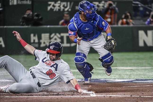 미국이 득점하고 있다. /사진=WBSC 공식 홈페이지 갈무리