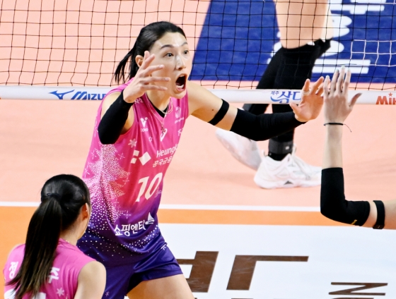 득점 후 포효하는 김연경. /사진=한국배구연맹(KOVO) 제공