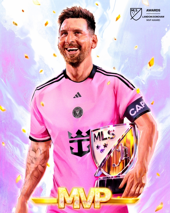 MLS 2024 랜던 도너번 최우수 선수(MVP)상을 수상한 리오넬 메시의 모습. /사진=MLS 공식 SNS