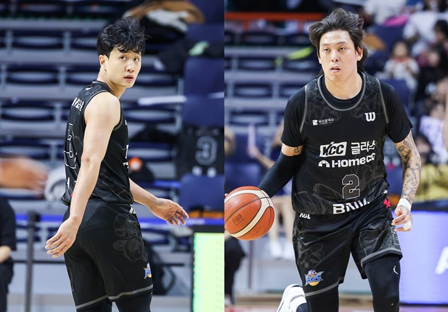 KCC 허웅(왼쪽)과 최준용. /사진=KBL 제공