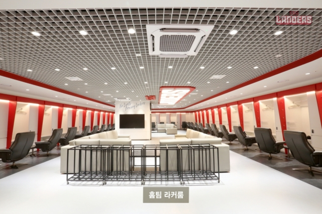 리모델링 된 SSG 홈팀 라커룸./사진=SSG 랜더스 제공
