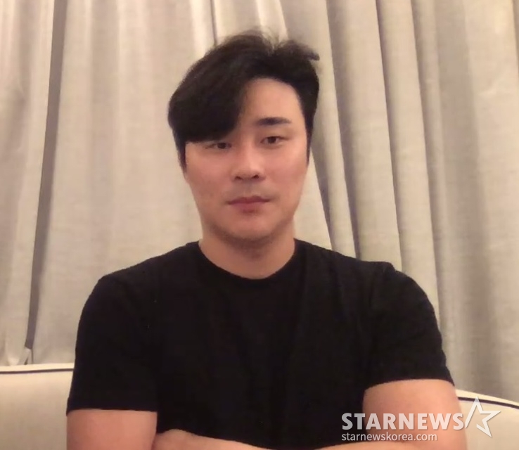 김하성이 4일(한국시간) 탬파베이 레이스 입단 기념 화상 인터뷰를 하고 있다. /사진=줌 인터뷰 갈무리