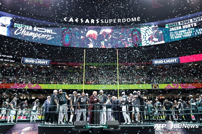미국프로풋볼(NFL) 제59회 슈퍼볼에서 우승한 필라델피아 이글스 선수들의 모습. /AFPBBNews=뉴스1