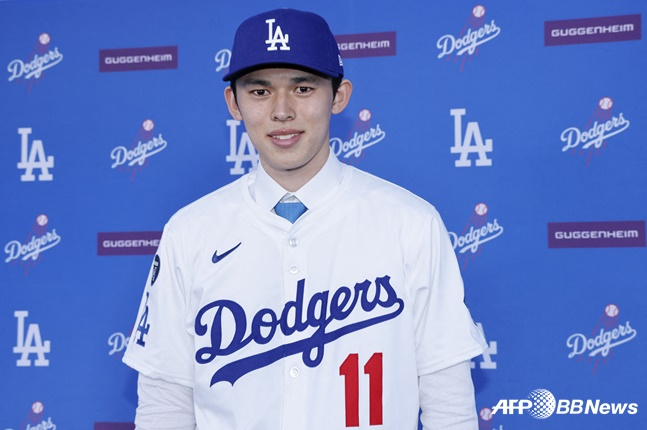 이번 스토브리그에서 다저스에 입단한 사사키. /AFPBBNews=뉴스1