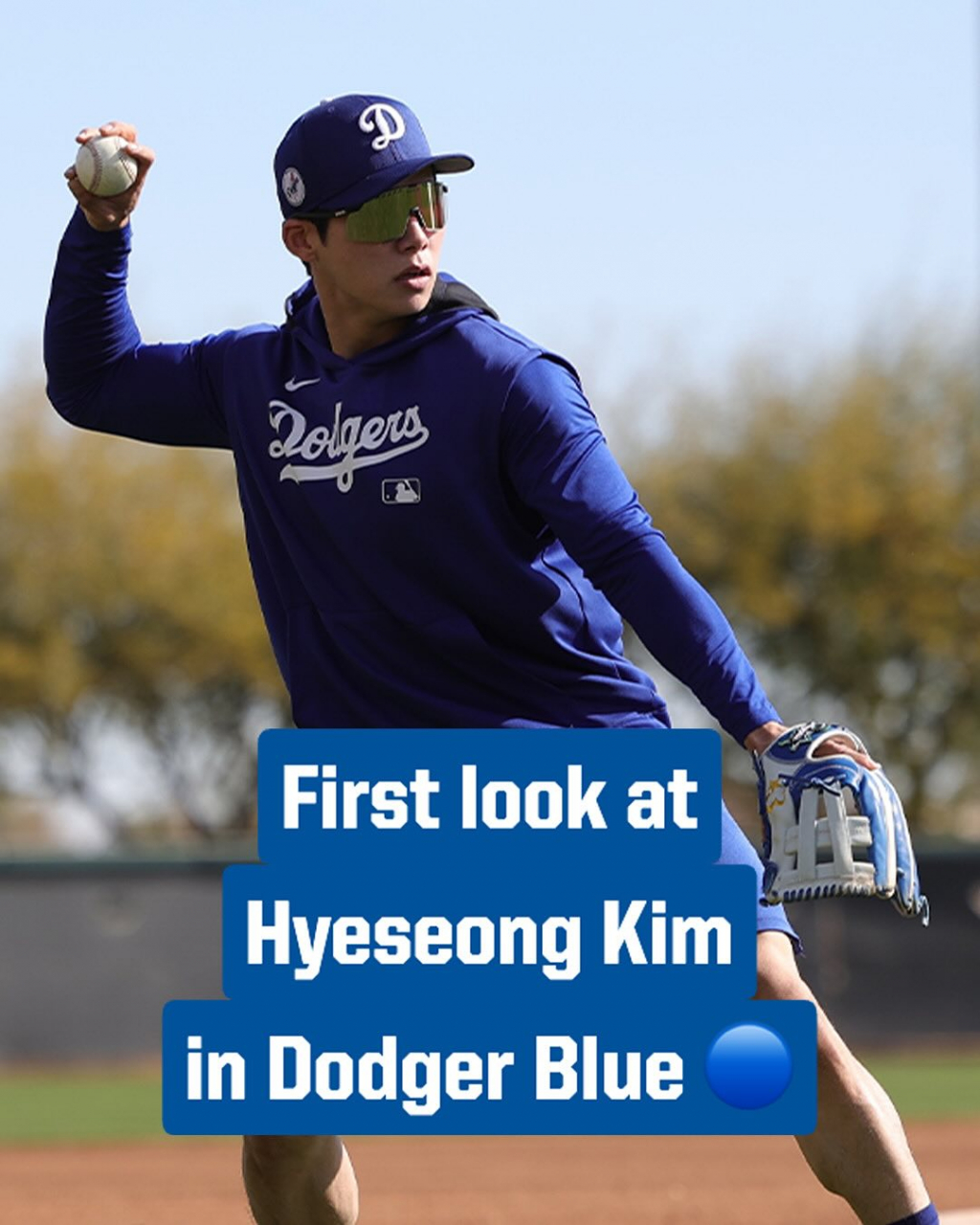 MLB가 12일 김혜성의 첫 훈련 소식을 전했다. /사진=MLB 공식 SNS 갈무리