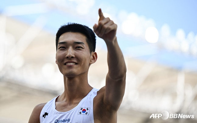 높이뛰기 우상혁. /AFPBBNews=뉴스1