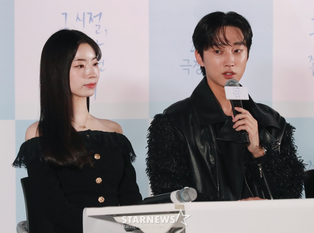 배우 진영, 다현이 19일 오후 서울 CGV용산아이파크몰에서 진행된 영화 '그 시절, 우리가 좋아했던 소녀'(감독 조영명) 언론배급시사회 및 기자간담회에 참석해 질문에 답하고 있다. 선아(다현)’에게 고백하기까지 수많은 날을 보낸 철없었던 ‘진우(진영)’의 열여덟 첫사랑 스토리 '그 시절, 우리가 좋아했던 소녀'는 오는 21일 개봉한다. /2025.02.19 /사진=이동훈 photoguy@
