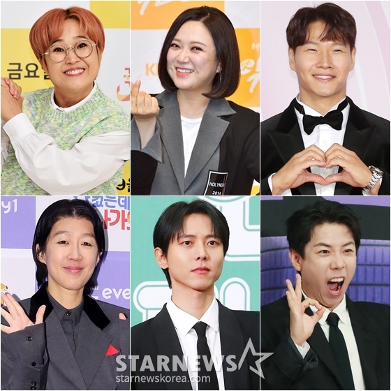 송은이(왼쪽위부터 시계방향) 김숙, 김종국, 양세찬, 주우재, 홍진영 /사진=KBS JOY, KBS, 스타뉴스