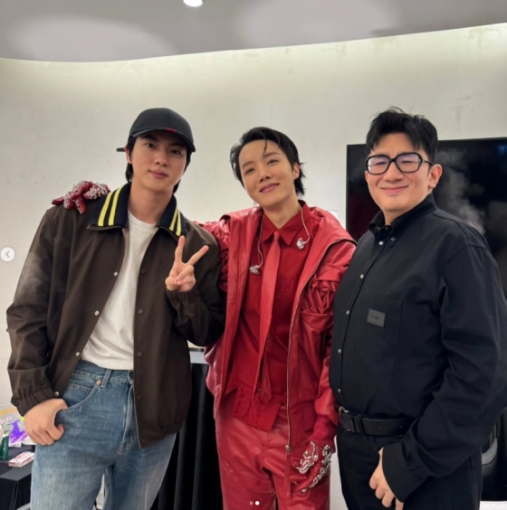방탄소년단 진, 제이홉, 방시혁 의장 /사진=방시혁