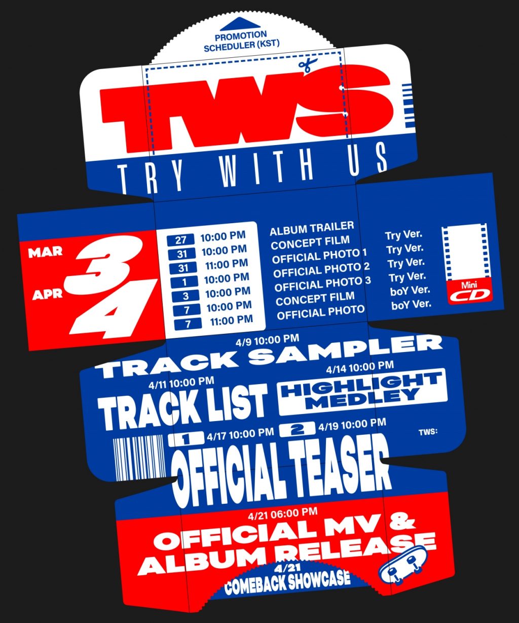 TWS 미니 3집 'TRY WITH US' 프로모션 스케줄러/사진제공=플레디스엔터터테인먼트