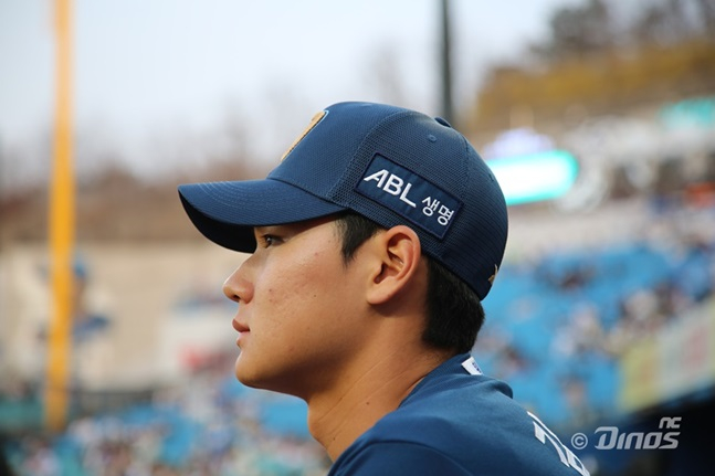 NC 다이노스 김주원이 ABL생명의 로고가 부착된 모자를 착용했다. /사진=NC 다이노스 제공