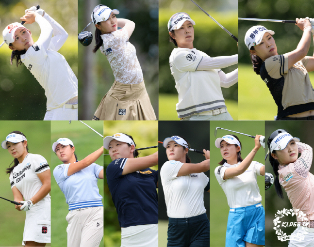 2025 KLPGA 파워랭킹 톱10에 이름을 올린 선수들. 왼쪽 위부터 시계방향으로 황유민, 박현경, 박지영, 김수지, 이예원, 박민지, 김민별, 방신실, 마다솜, 유현조./사진=KLPGA 제공