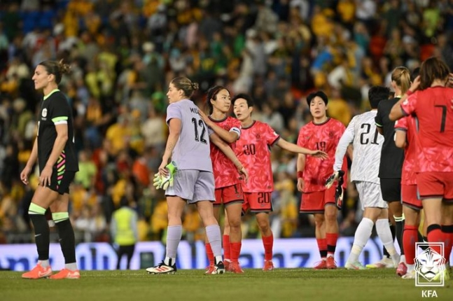 한국-호주 여자 축구대표팀 경기 장면. /사진=대한축구협회 제공
