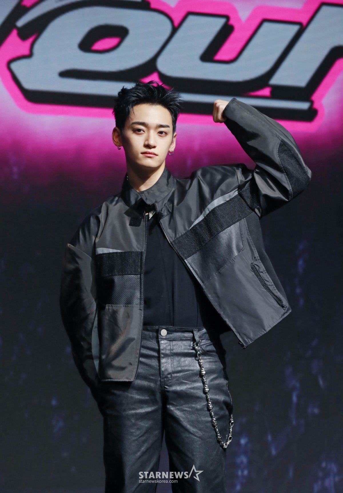 그룹 휘브(WHIB) 재하가 9일 오후 서울 강남구 성암아트홀에서 진행된 네 번째 싱글 앨범 ‘BANG OUT’ 발매기념 쇼케이스에서 포즈를 취하고 있다. /2025.04.09 /사진=이동훈 photoguy@
