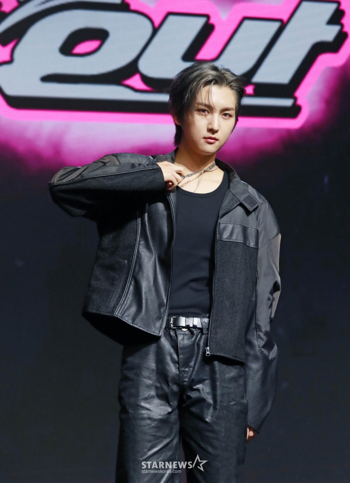 그룹 휘브(WHIB) 인홍이 9일 오후 서울 강남구 성암아트홀에서 진행된 네 번째 싱글 앨범 ‘BANG OUT’ 발매기념 쇼케이스에서 포즈를 취하고 있다. /2025.04.09 /사진=이동훈 photoguy@