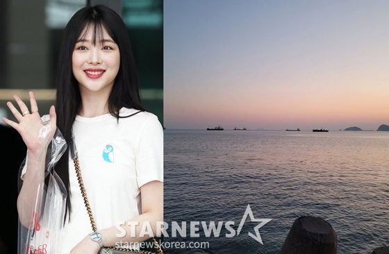 고 설리, 설리 친오빠가 올린 바다 사진/사진=스타뉴스, 설리 친오빠 SNS