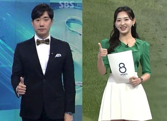 배성재(왼쪽)와 김다영 /사진=김다영 SNS