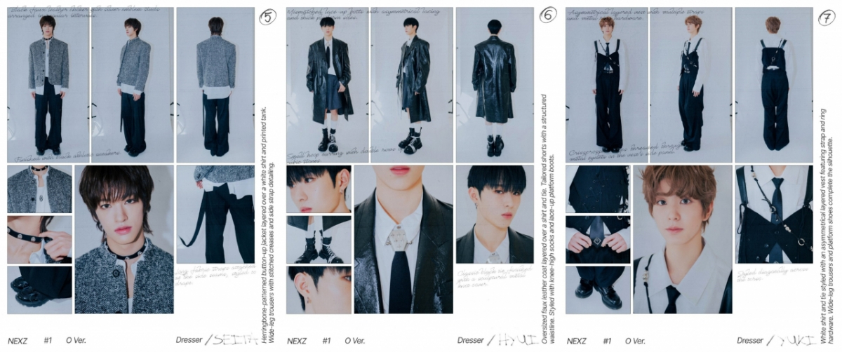 NEXZ 미니 2집 'O-RLY' 룩북 콘텐츠 세이타, 휴이, 유키