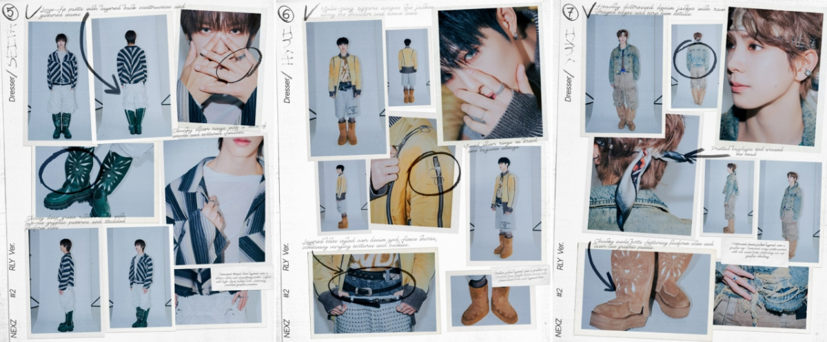 NEXZ 미니 2집 'O-RLY' 룩북 콘텐츠 세이타, 휴이, 유키