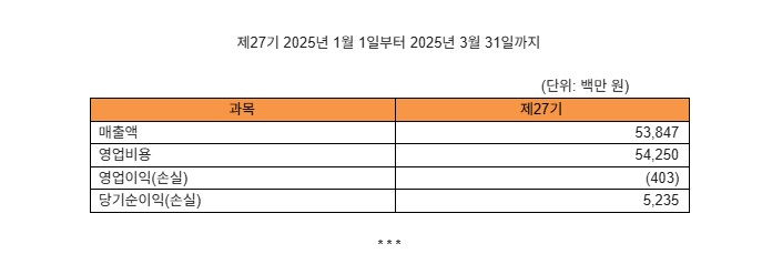 2025년 1분기 실적 요약(연결기준)