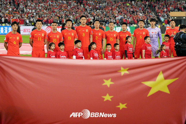 2026 FIFA 북중미 월드컵 아시아 예선에 나선 중국 축구대표팀. /AFPBBNews=뉴스1