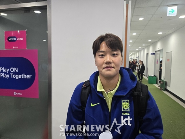 경기 후 만난 김민정. /사진=이원희 기자