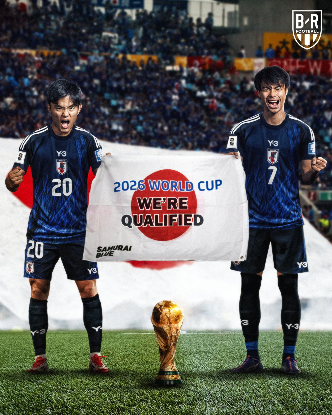지난 3월 일찌감치 2026 국제축구연맹(FIFA) 북중미 월드컵 본선 진출을 확정한 일본 축구대표팀. /사진=B/R 풋볼 SNS 캡처