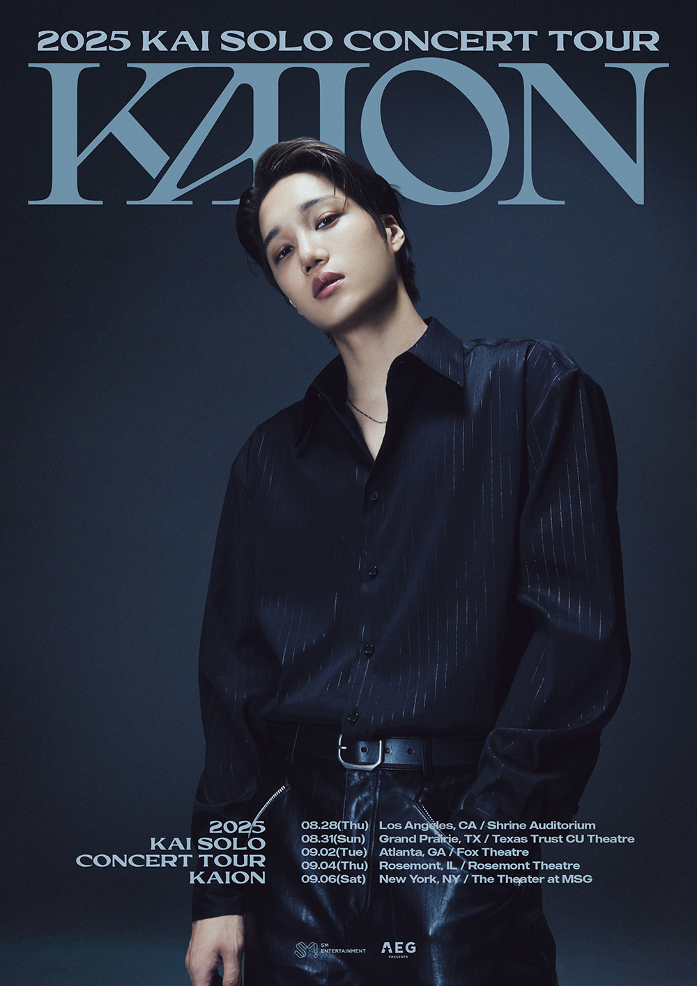 카이 솔로 콘서트 투어 'KAION' 미주 지역 포스터 이미지/사진제공=에스엠엔터테인먼트