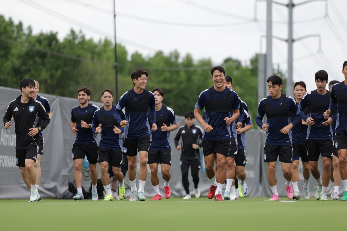 클럽월드컵 전 미국 현지 적응 훈련 중인 울산HD 선수들. /사진=울산HD 제공