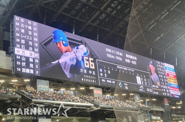 가로 86m, 세로 16m의 에스콘필드 전광판. /사진=필자 제공