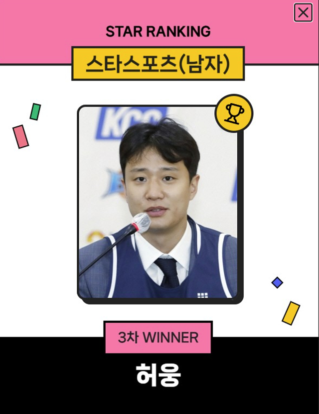 스타랭킹 스타스포츠 남자 3차 1위 허웅. /사진=스타뉴스