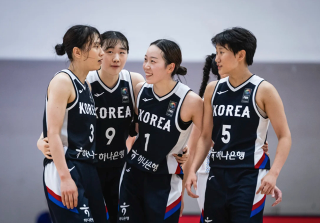 한국 19세 이하 여자농구 대표팀 선수들. /사진=FIBA 캡처