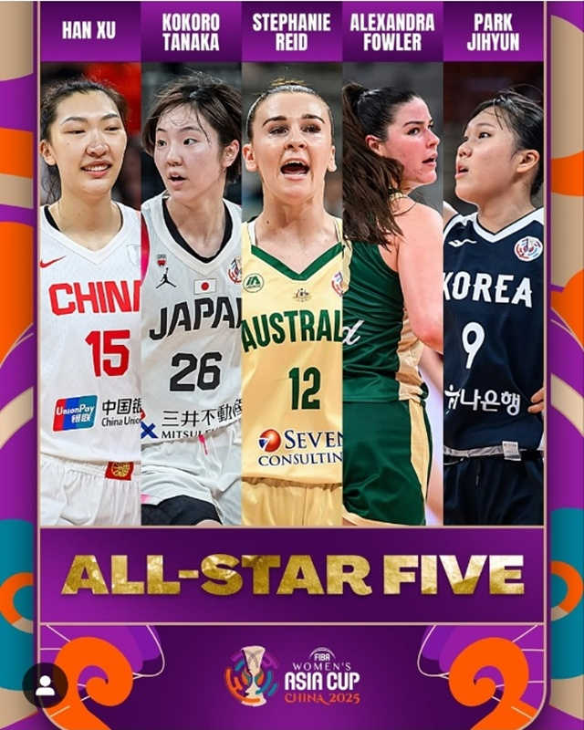  2025 국제농구연맹(FIBA) 아시아컵 베스트5에 선정된 박지현(오른쪽). /사진=FIBA 캡처