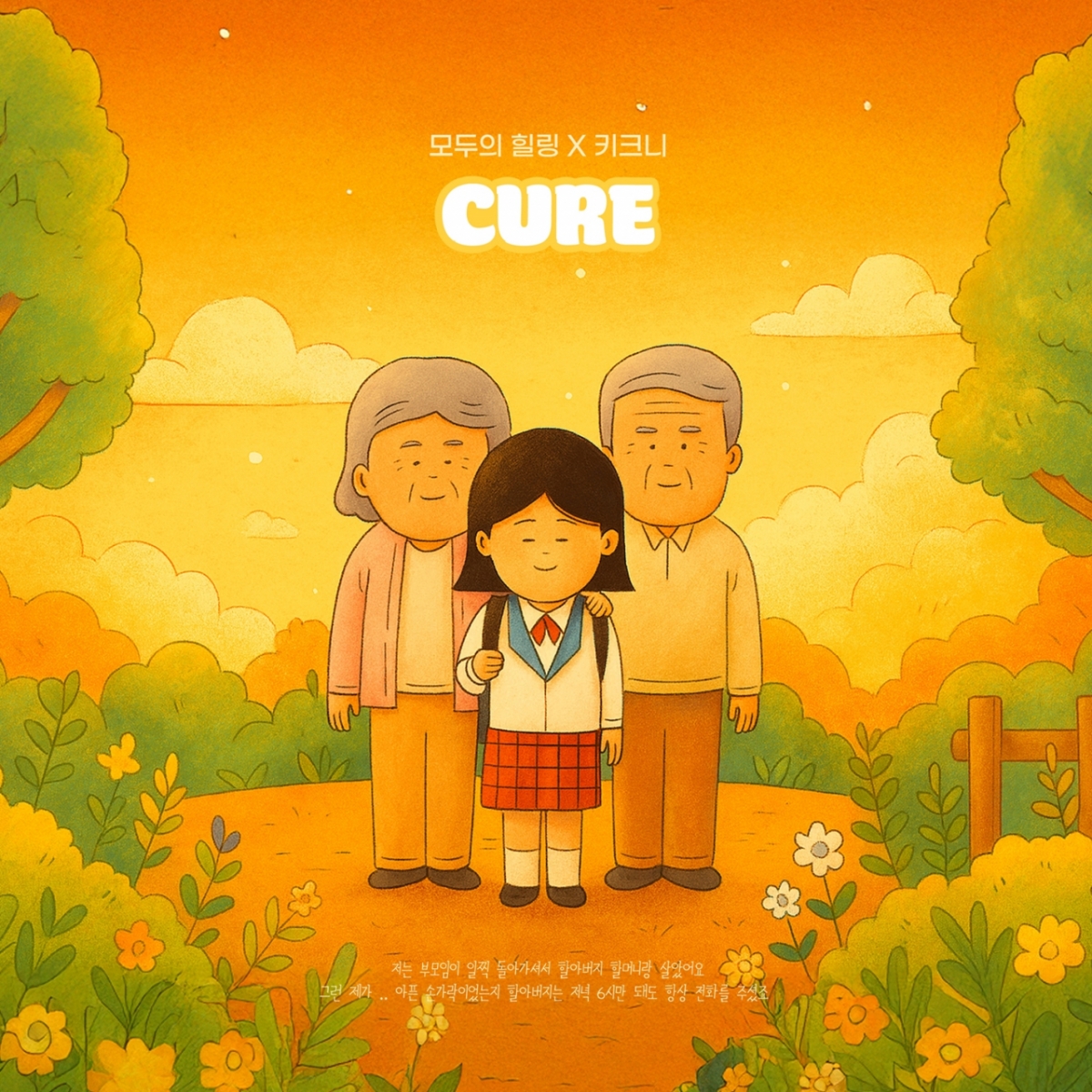 베이비블루  일러스트 뮤직 콜라보 with 키크니 첫 번째 음원 'Cure' 커버 이미지/사진제공=알비더블유, DSP미디어