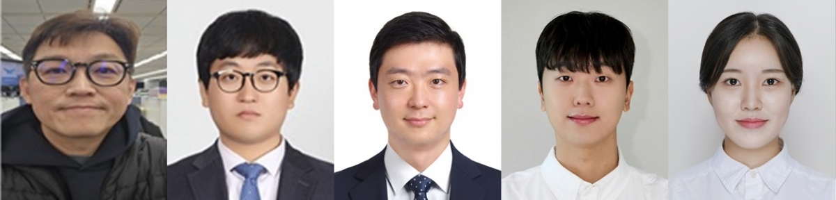 왼쪽부터 이성훈 기자, 배정훈 기자(이상 SBS), 김수근 기자, 박재웅 기자(이상 MBC), 최서진 기자(스포츠월드). /사진=한국야구기자회 제공
