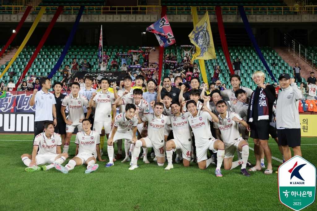 포항 스틸러스전 5-1 대승을 거둔 수원FC. /사진=한국프로축구연맹 제공